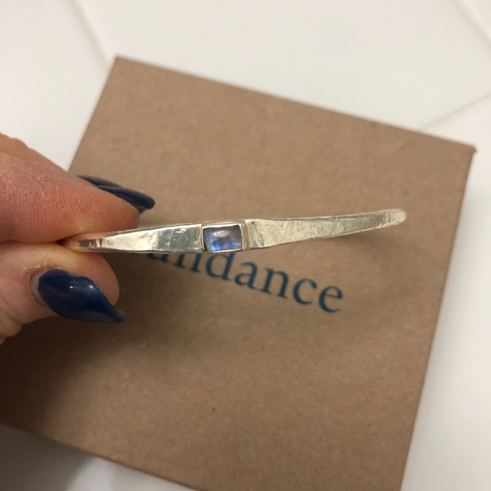 Sundance moonstone silver bangle cuff bracelet